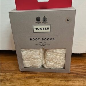 Hunter Cream Casual Socks Cable Knit